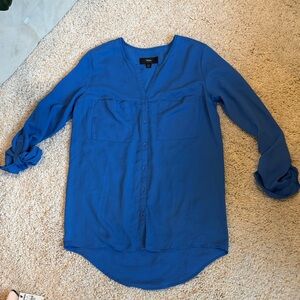 Mossimo blouse women’s xsmall long sleeve  blue also fits small